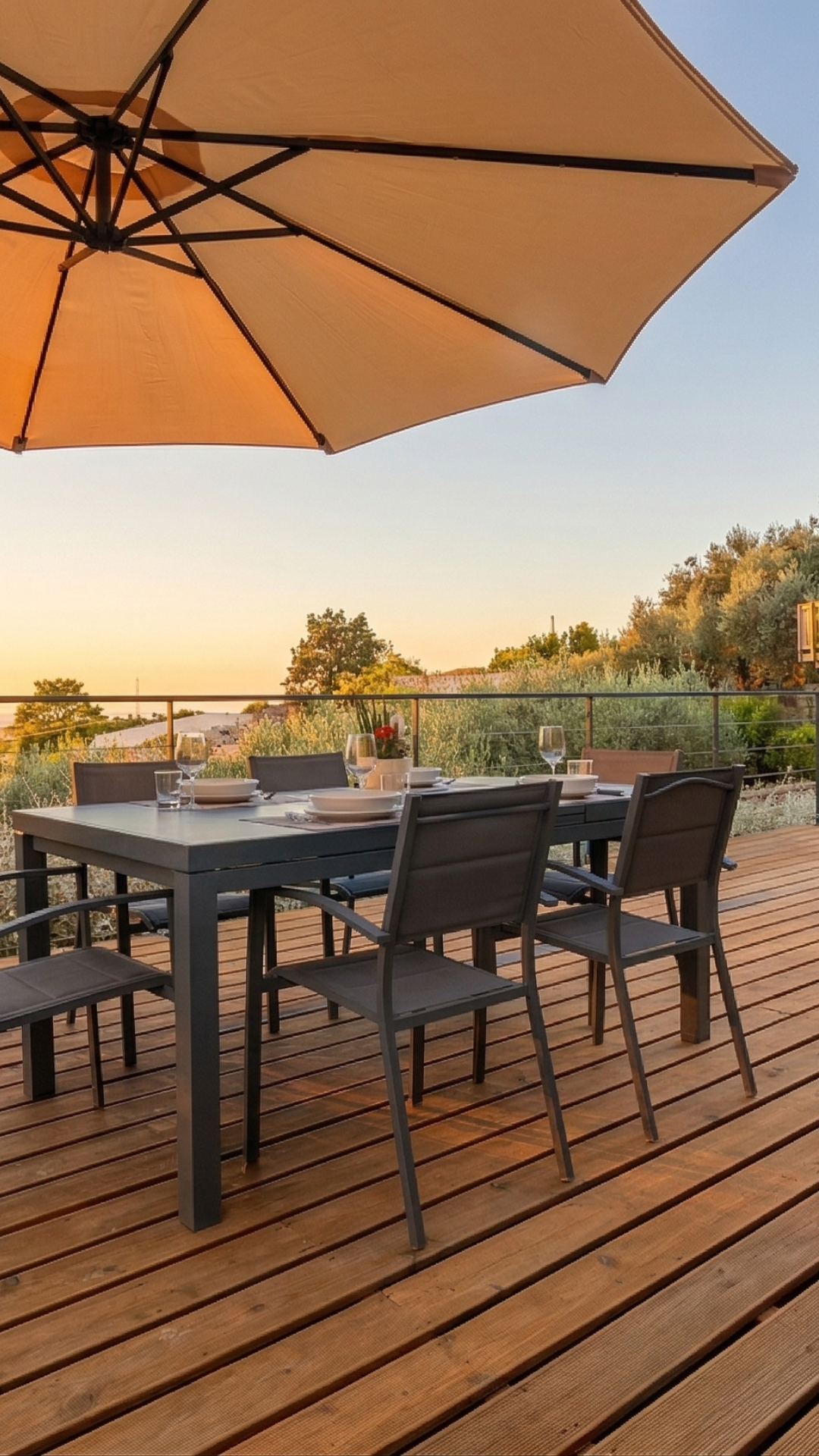 Terrazza con vista al tramonto